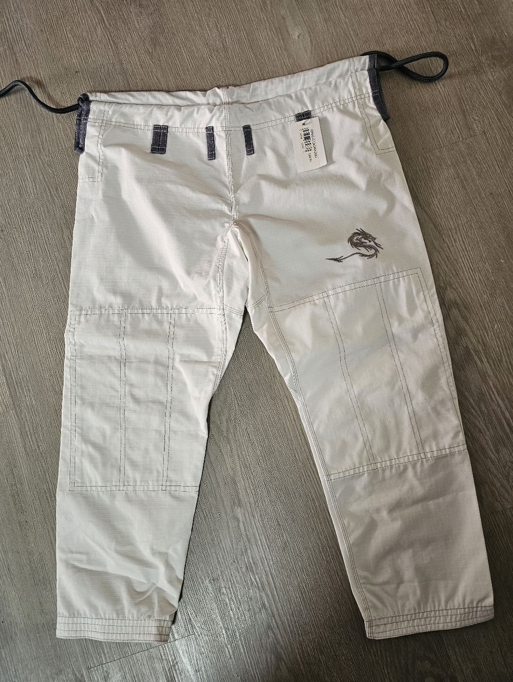 NWT Dragon Fight Wear BJJ Gi Pants White Size A1 40" Unstretched Waist 28" Insea